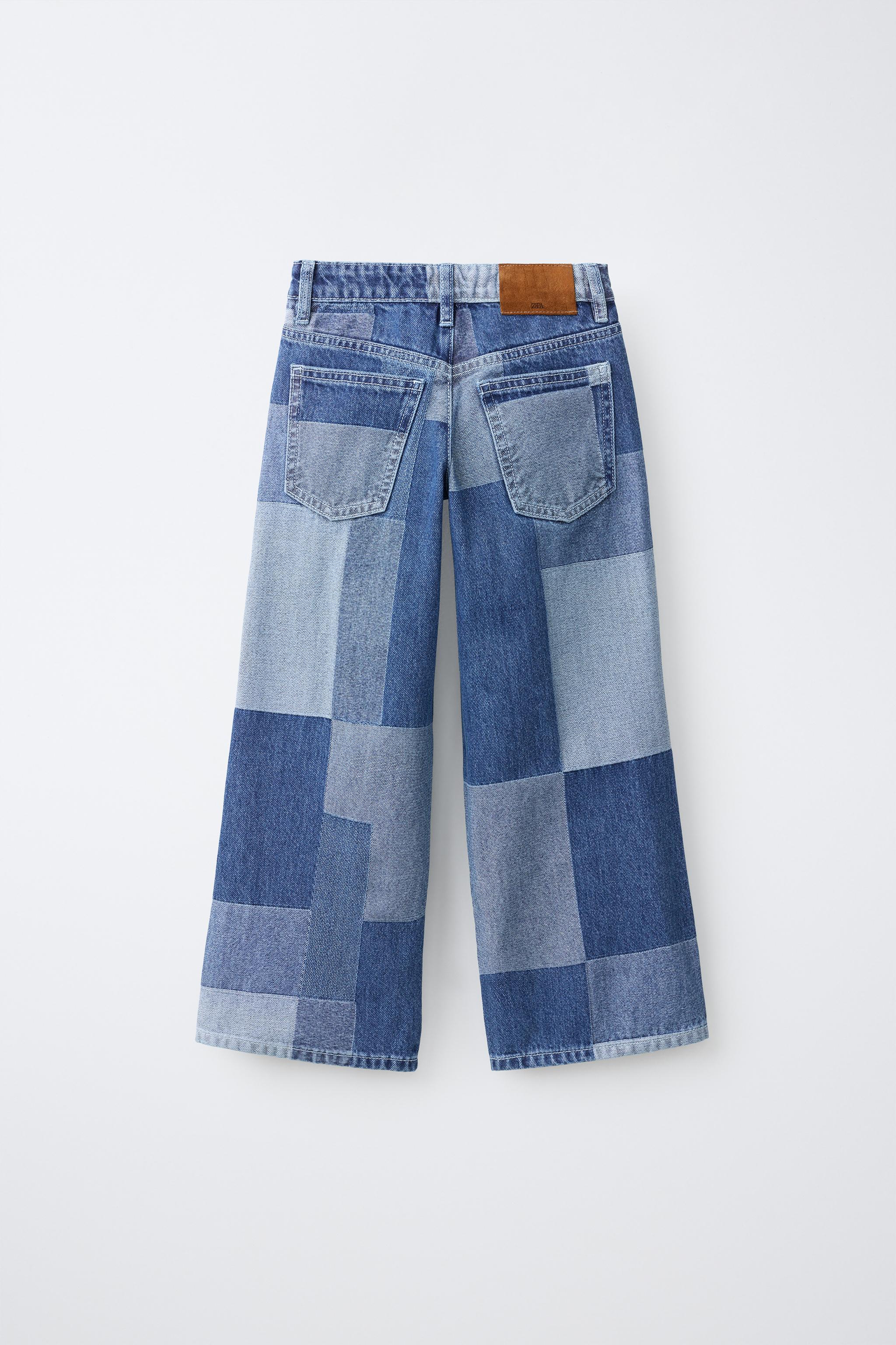 PATCHWORK WIDE LEG JEANS
